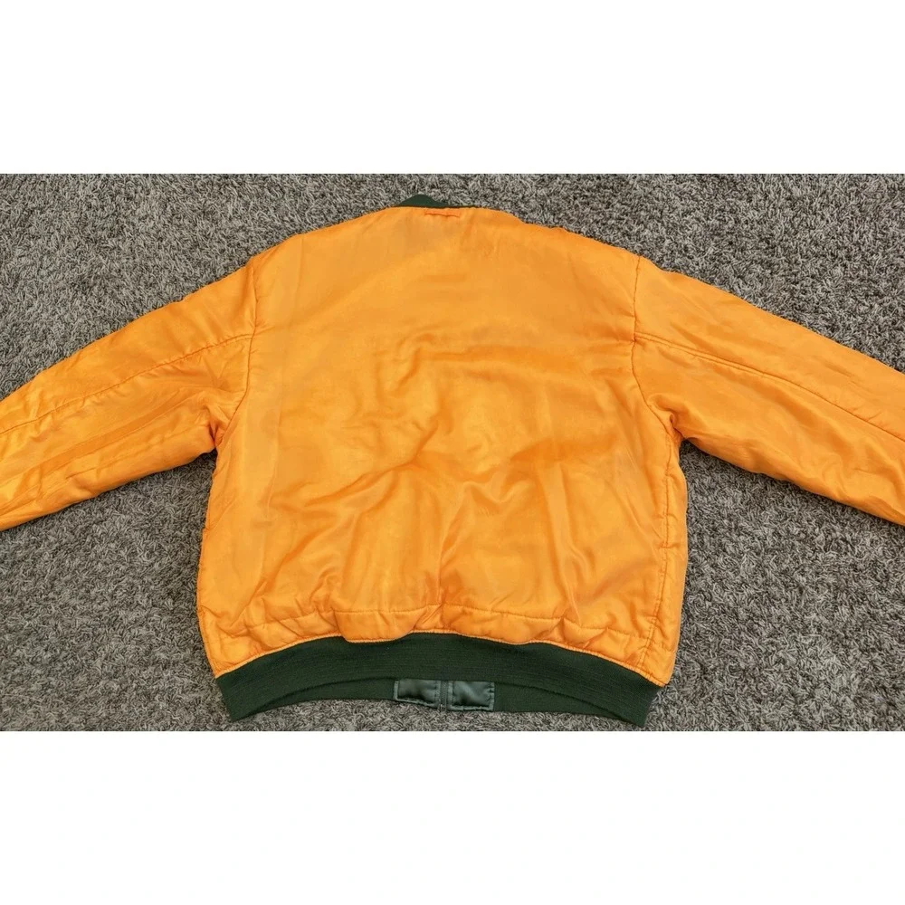 Steve & Barry's Flight Jacket Reversible Olive Green Orange Zip Pockets Size 2XL